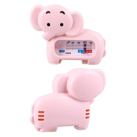 Termometru pentru baie, plutitor, rezistent la apa, multifunctional, model elefant, 11.5x9x2 cm, roz [3]