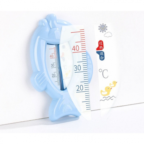 Termometru pentru baie, plutitor, rezistent la apa, multifunctional, model peste, 15.5x9.5x2 cm, albastru [1]