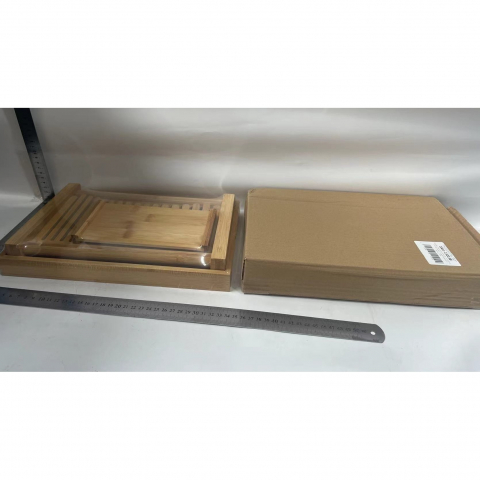 Tocator de feliat paine, 31.7x23.7x6 cm, din lemn, maro [6]