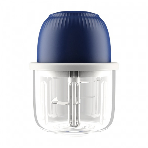 Ajutoare pentru gatit - Tocator electric pentru bucatarie, model presa electrica pentru legume fructe carne umpluturi sosuri, otel inoxidabil, 14 x 10.5 x 10.5 cm, 350 ml, albastru inchis