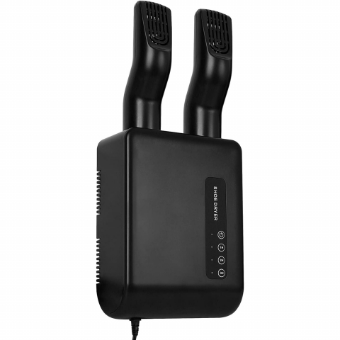 Produse ingrijire incaltaminte - Uscator de pantofi, functie de uscare, dezinfectie, dezodorizare, montaj pe perete fara perforare, din pvc, silentios, timer, negru