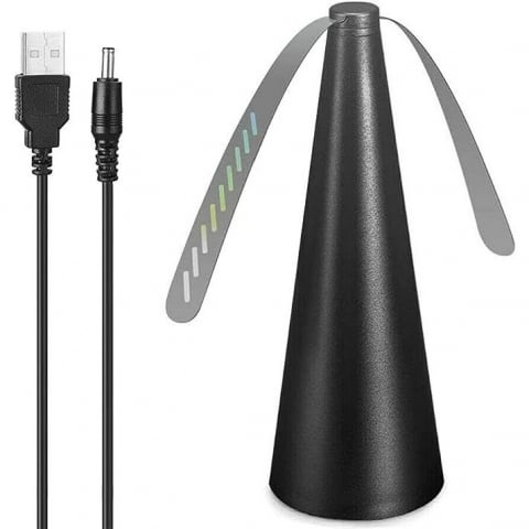 Ventilatoare - Ventilator exterior, repelent pentru muste/tantari, cablu usb, slot baterii, 9 x 9 x 20 cm, negru