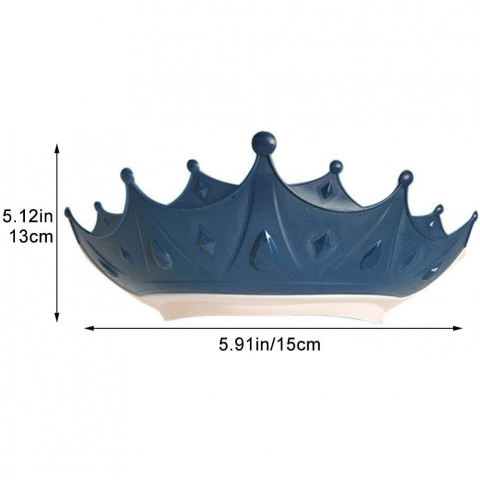 Viziera de protectie baie pentru copii, fippy, model coroana, dimensiune ajustabila, durabil, usor de curatat, impotriva samponului, pentru ochi si urechi, tpe+pp, 15x13 cm, albastru inchis [5]