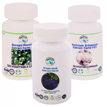 Remedii patologii sistemul nervos - Bacopa Monnieri, Extract din Semințe de Struguri și Coama Leului pentru Alzheimer