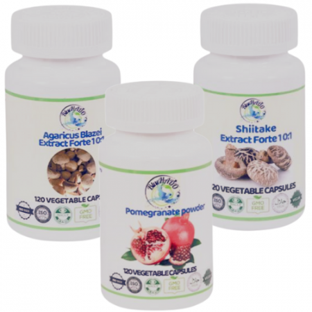 Cancer Tratamente Naturiste - Cancer Mamar – Suport Natural Feminin cu   Extract Forte Agaricus blazei, Shiitake și Rodie