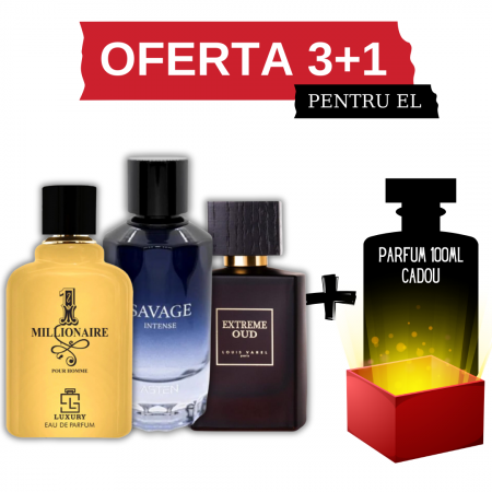 Oferta 3+1 - 1 Milionaire + Savage Intense + Extreme Oud + Cadou 100ml