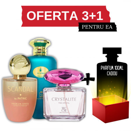 Oferta 3+1 - Scandal + Suspiro Abra Pure + Crystalite Pink Crystal + Cadou 100ml
