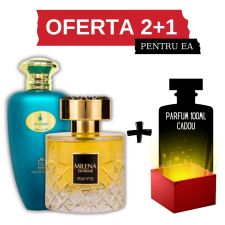 Set cu parfum GRATIS - Suspiro Abra Pure + Milena Extreme + Cadou 100ml