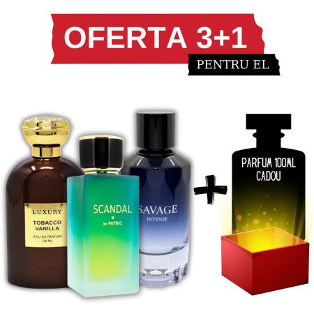 Oferta 3+1 - Tobacco Vanilla + Scandal + Savage Intense + Cadou 100ml