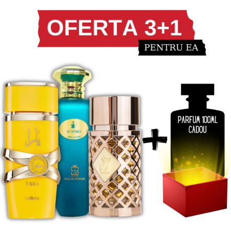 Oferta 3+1 - Yara Tous + Suspiro Abra Pure + Jazzab Gold + Cadou 100ml