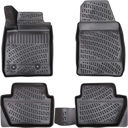 Covorase auto - Pachet covorase auto cauciuc + tavita portbagaj plastic Ford Ecosport Cu Podea Joasa 2012-2023