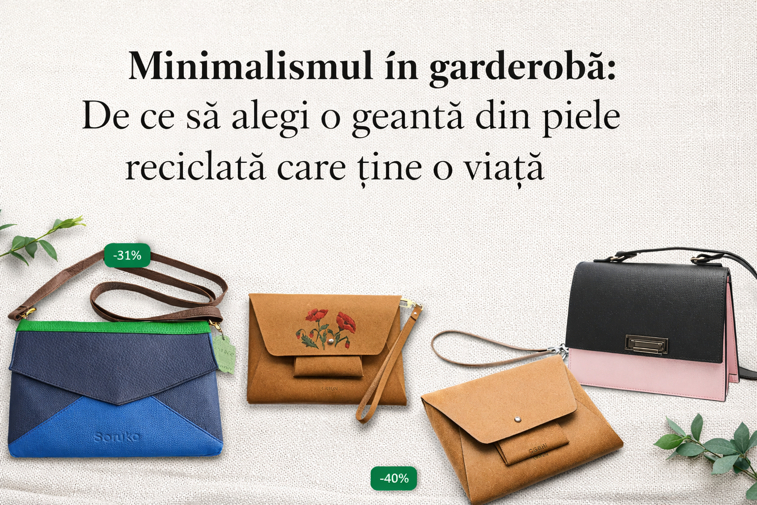 Minimalismul în garderobă: De ce să alegi o geantă din piele reciclată care ține o viață