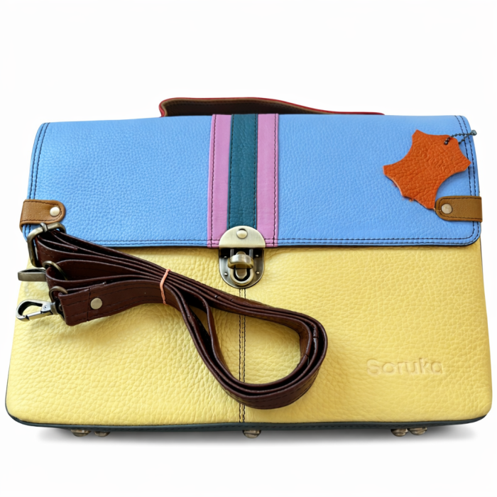 Geantă laptop Soruka multicolor – albastru, galben și roz [2]