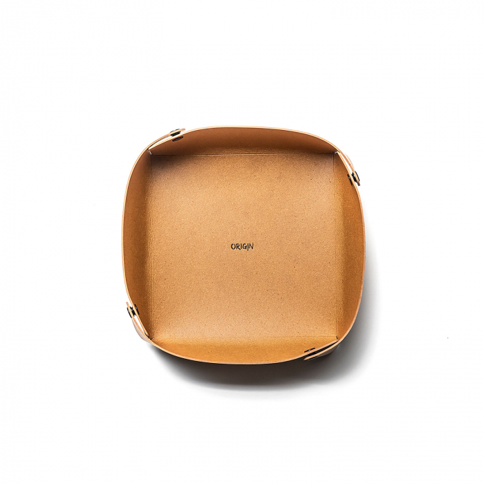 Compartiment depozitare din piele naturala reciclata, maro nature, marime S [6]