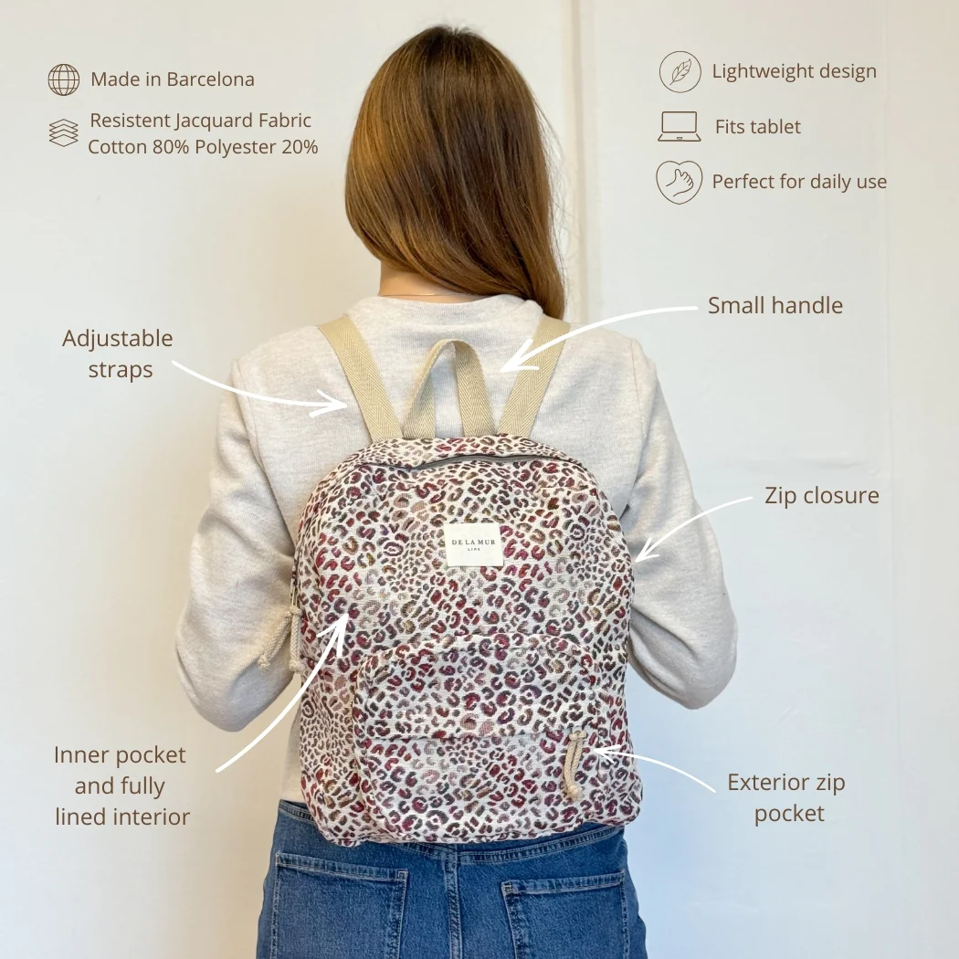 Rucsac Damă Jacquard Talcum Powder cu Buzunar | Origin and Natural [2]
