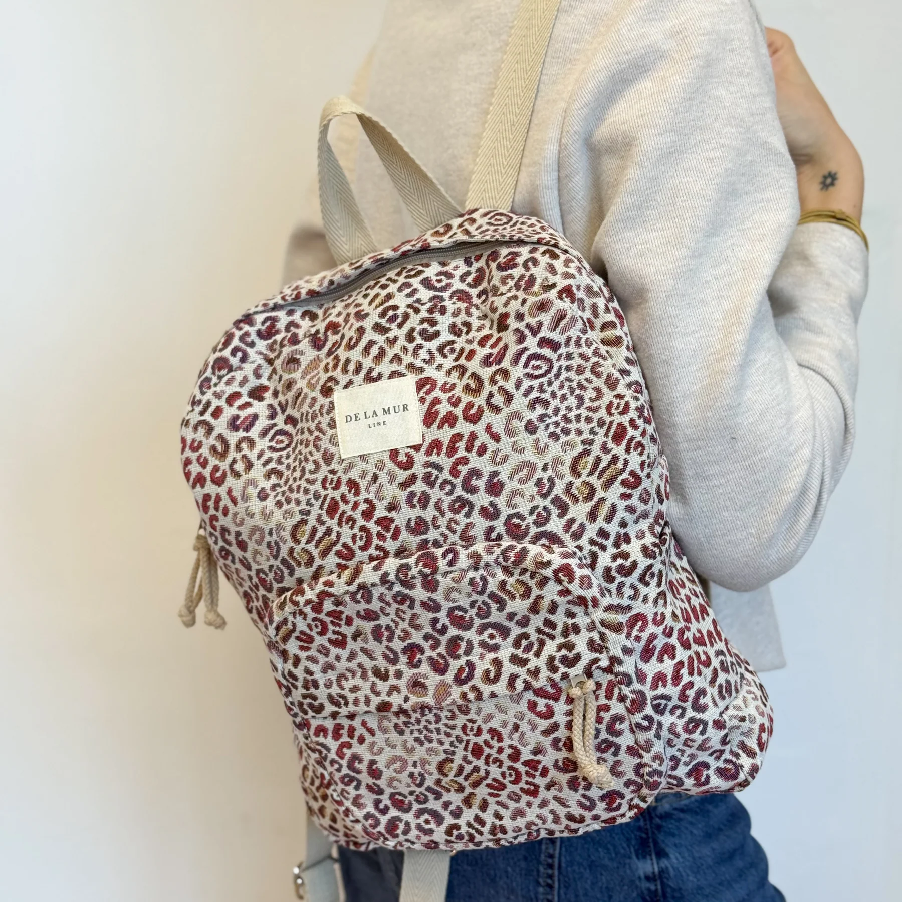 Rucsac Damă Jacquard Talcum Powder cu Buzunar | Origin and Natural [4]