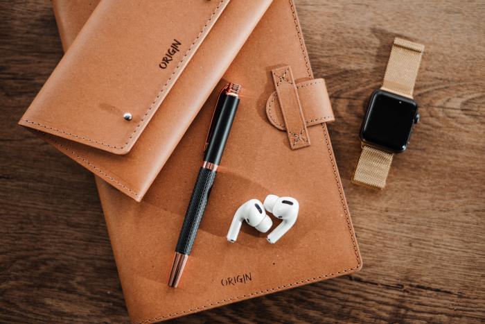 Coperta agenda din piele naturala reciclata, maro [6]