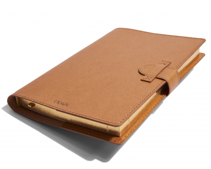 Coperta agenda din piele naturala reciclata, maro [2]