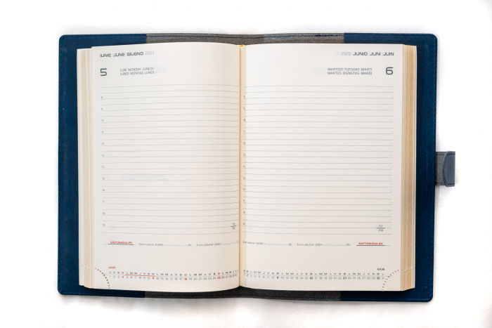 Coperta agenda din piele naturala reciclata, negru [5]