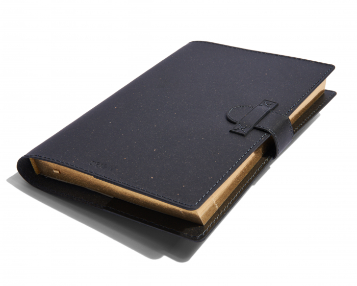 Coperta agenda din piele naturala reciclata, negru [2]