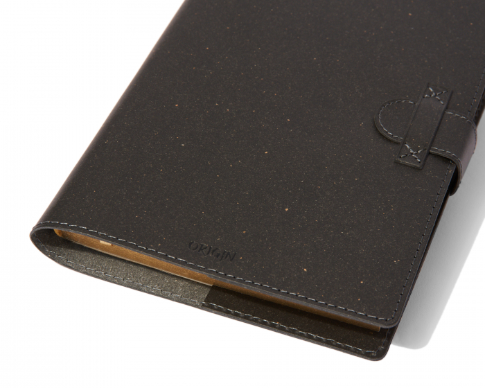 Coperta agenda din piele naturala reciclata, negru [3]