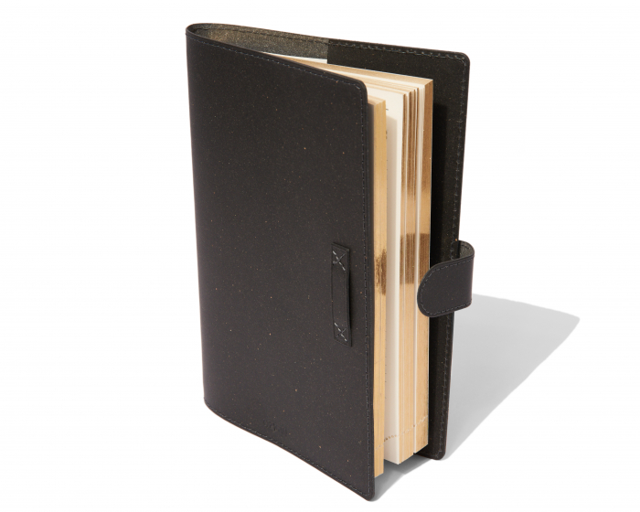 Coperta agenda din piele naturala reciclata, negru [4]
