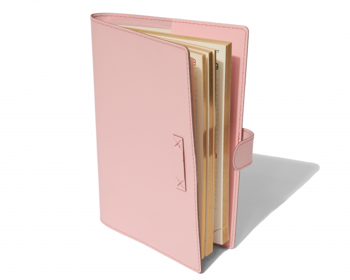 Coperta agenda din piele naturala reciclata, roz pudra [3]