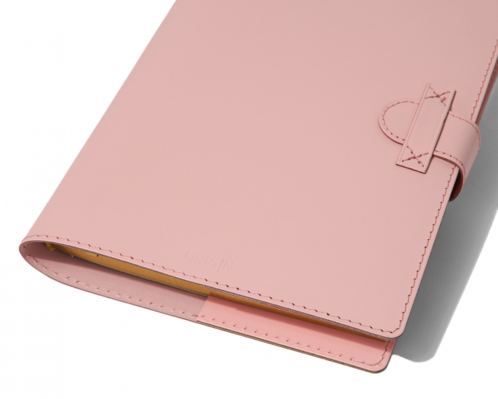 Coperta agenda din piele naturala reciclata, roz pudra [2]