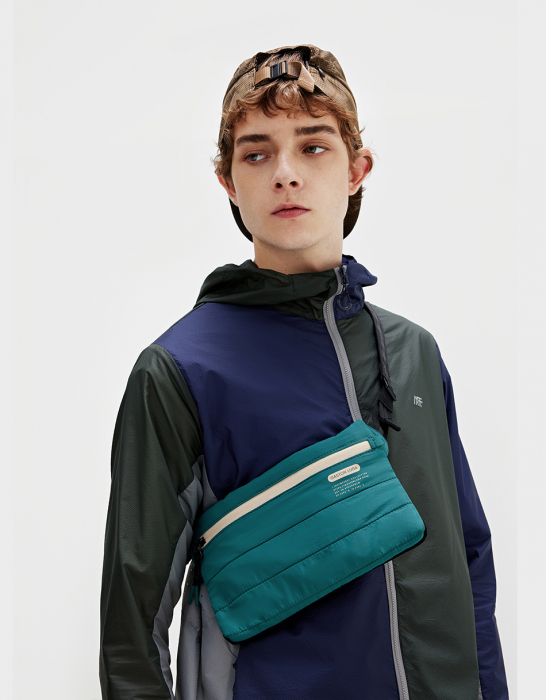 Geanta crossbody , textil, impermeabil, verde [3]