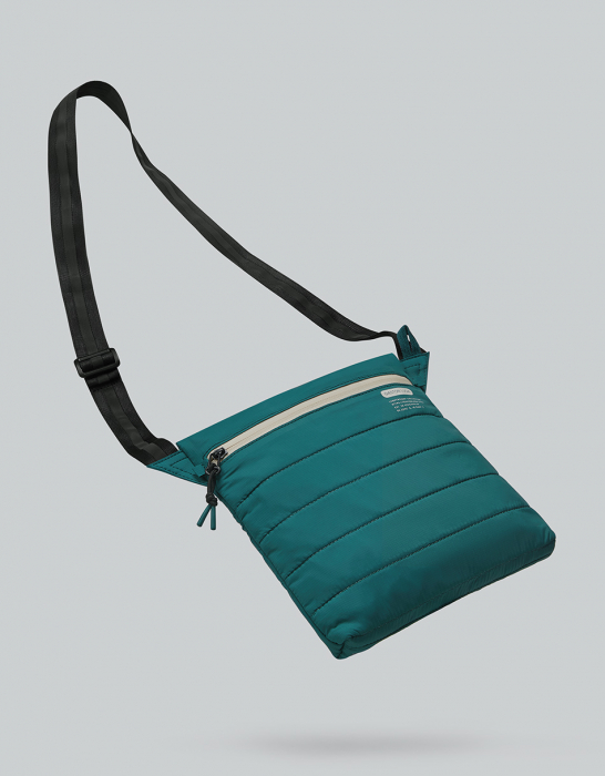 Geanta crossbody vertical, textil, impermeabil, verde [3]