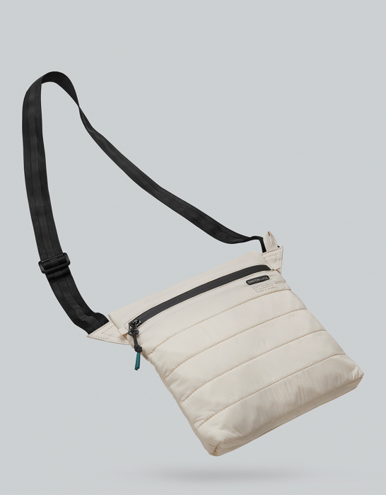 Geanta crossbody vertical, textil, alb [4]