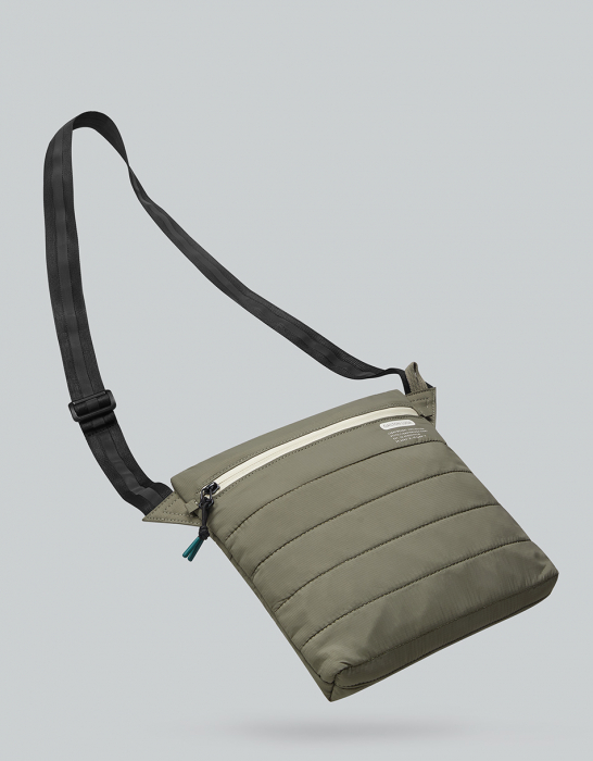 Geanta crossbody vertical, textil, kaki [3]