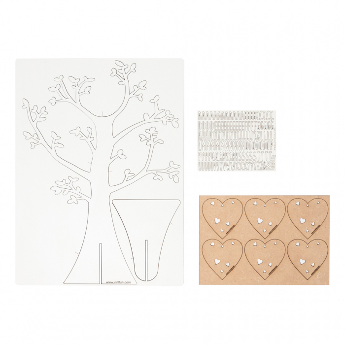 Decoratiune Copacul familiei din lemn, [4]