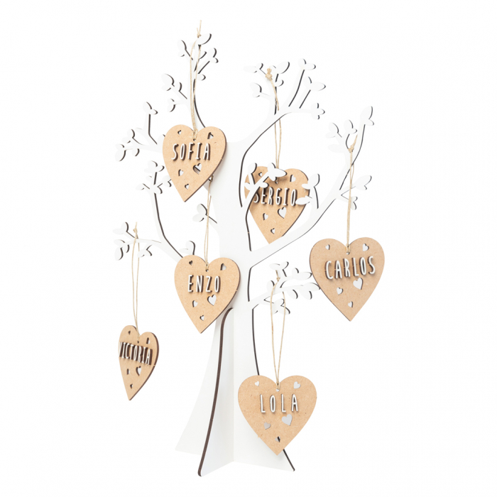 Decoratiune Copacul familiei din lemn, [3]