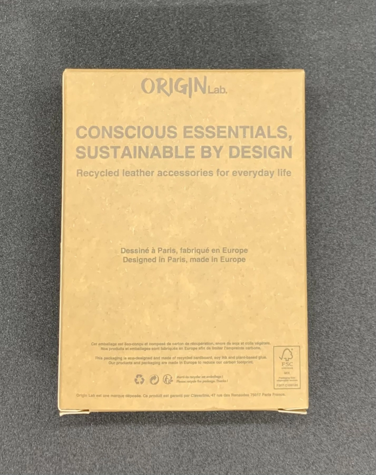Plic din piele naturala reciclata, negru, ORIGIN [5]