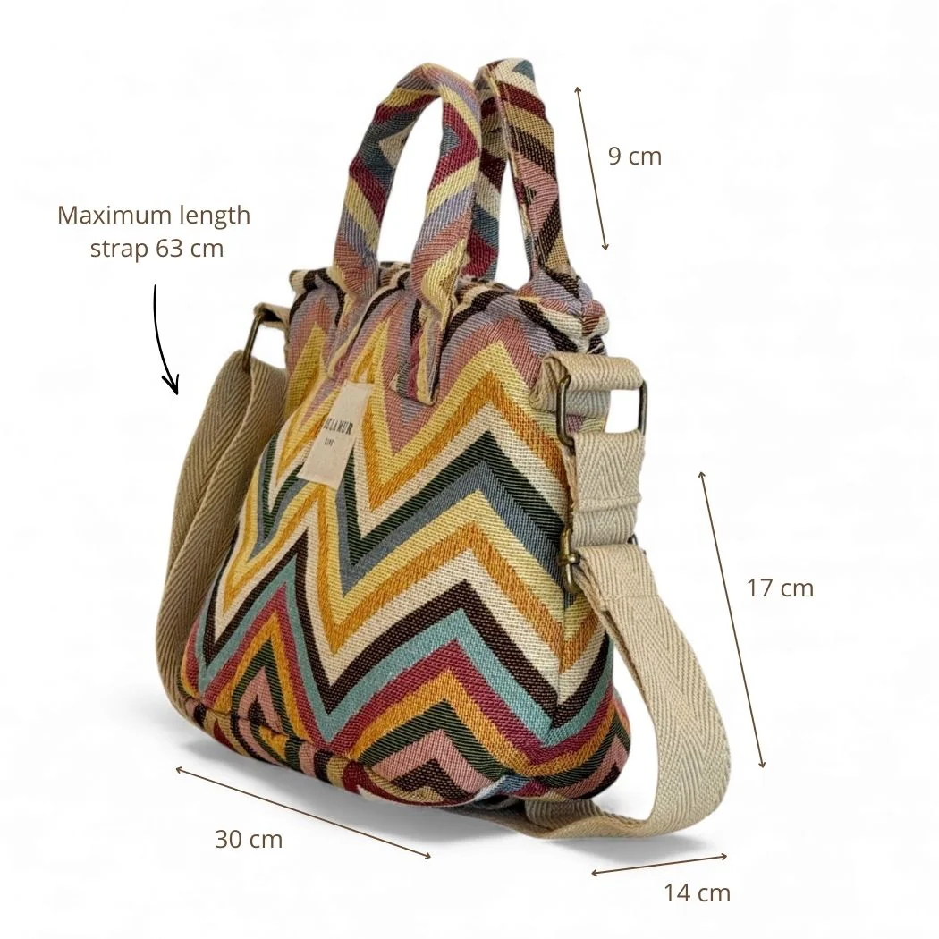 Geantă Tote Damă Zaga Jacquard Multicolor | Origin and Natural [3]