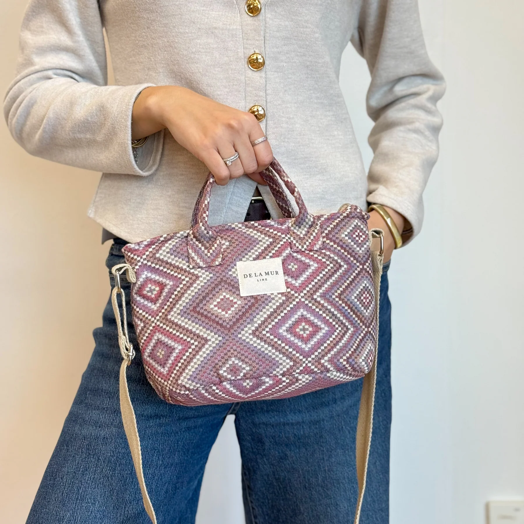 Geantă Damă Nana Tote Jacquard Geometric | Origin and Natural [4]