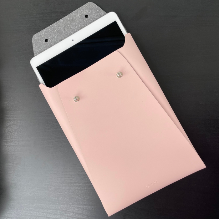 Husa plic Ipad 9"-10" din piele naturala reciclata, roz pudra, 18*25.5*2 cm, ORIGIN [6]