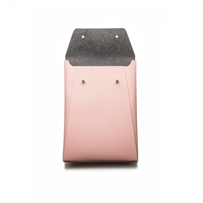 Husa plic Ipad 9"-10" din piele naturala reciclata, roz pudra, 18*25.5*2 cm, ORIGIN [4]