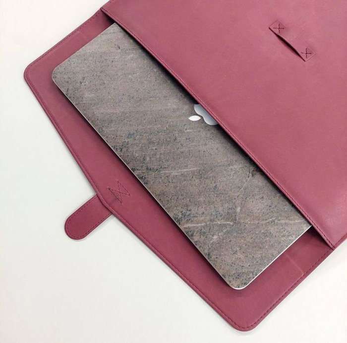 Husa plic Macbook 13'' din PU Biogreen, magenta [8]