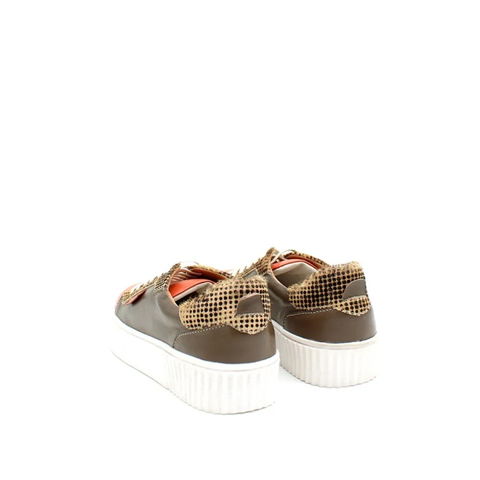Sneakers damă IRIS din piele reciclată | Print animal Orange Brown [2]