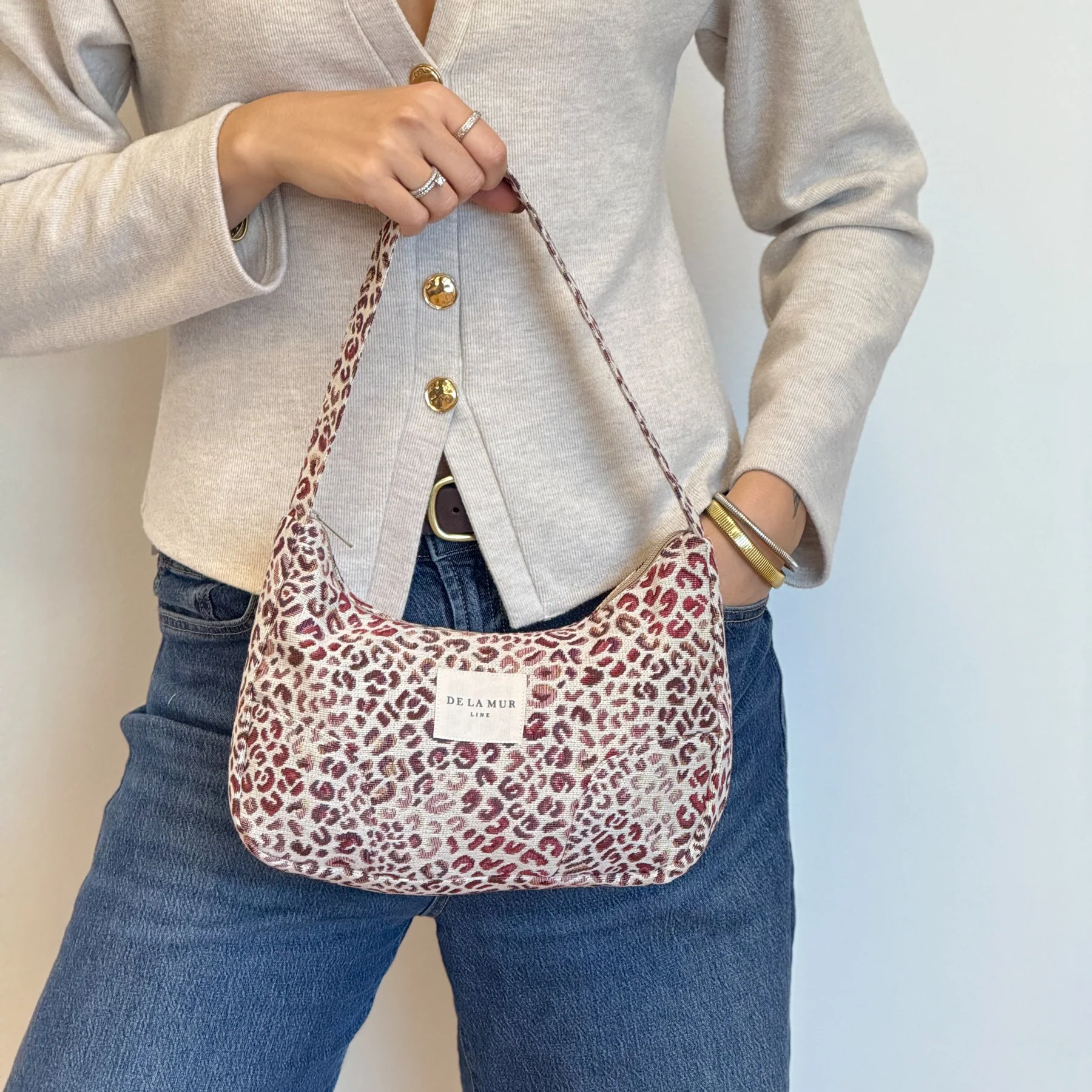 Geantă Mică Leopard Roz Talcum Powder | Origin and Natural [4]