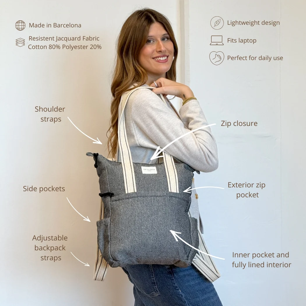 Rucsac & Geantă Sinay Negru Jacquard | Origin and Natural [2]