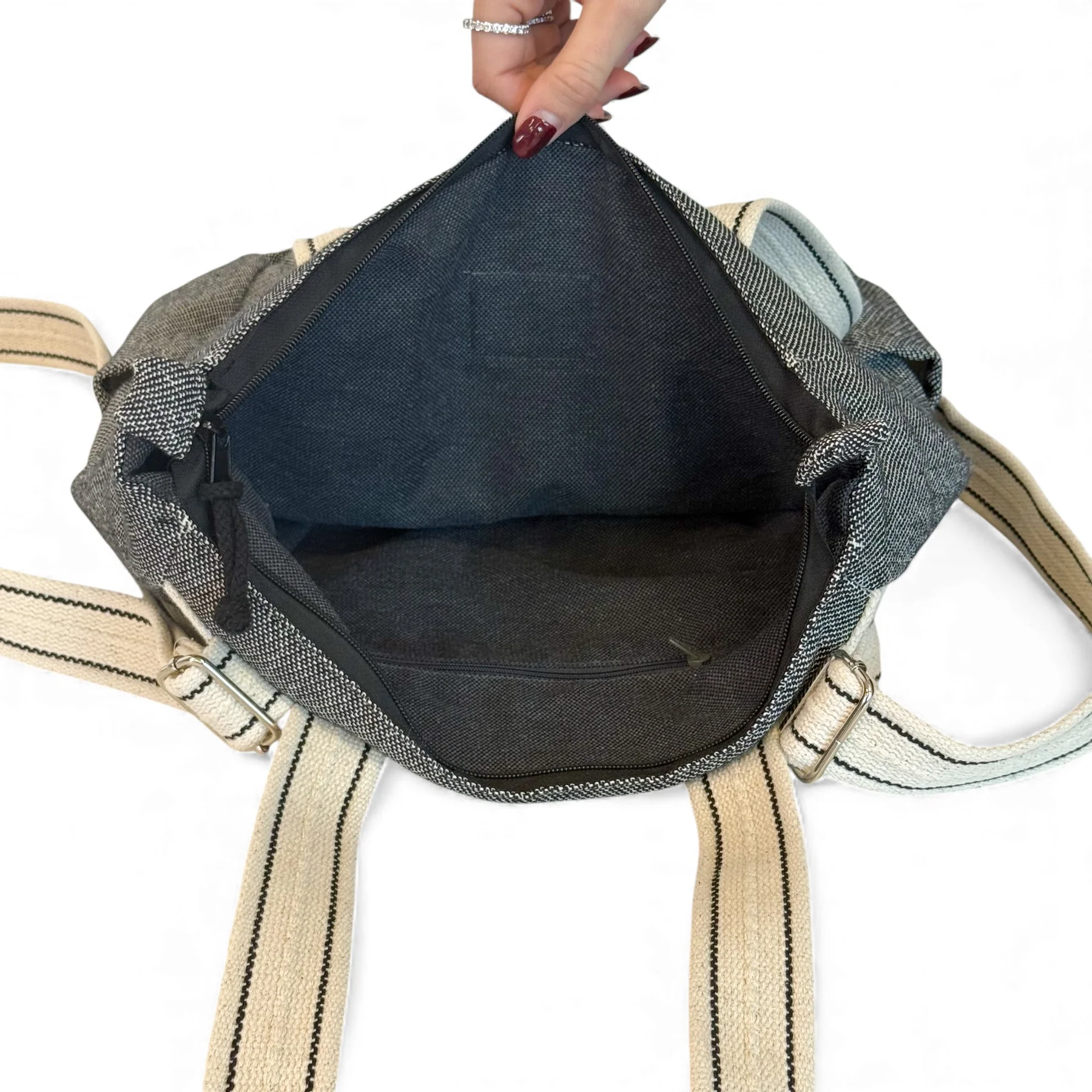 Rucsac & Geantă Sinay Negru Jacquard | Origin and Natural [6]