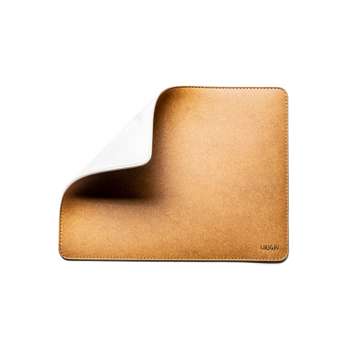 Mouse pad din piele naturala reciclata, maro nature [4]