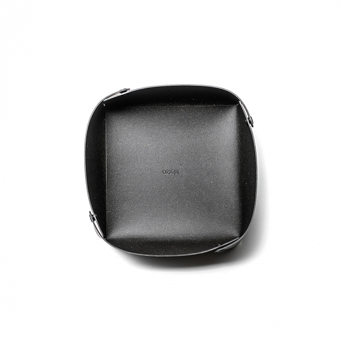 Compartiment depozitare din piele naturala reciclata, negru, marime M [3]