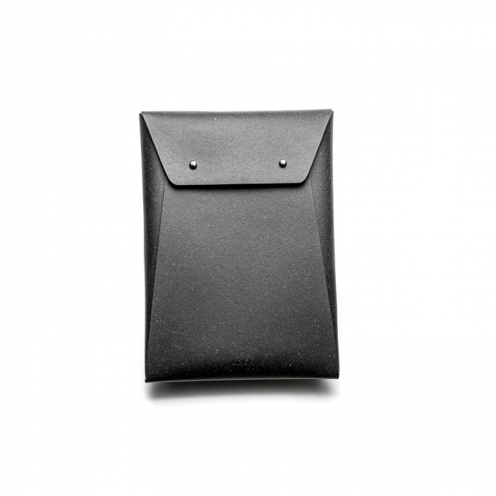 Husa plic iPad 9"-10" din piele naturala reciclata, negru, pictata [2]