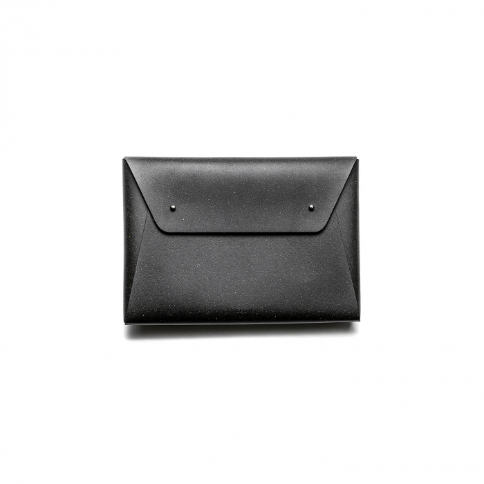 Husa plic Macbook 16'' din piele naturala reciclata, negru [4]