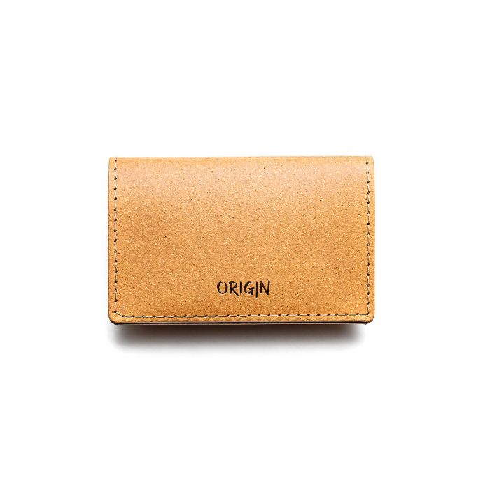 Pachet geanta  + port card din piele naturala reciclata, maro nature [5]