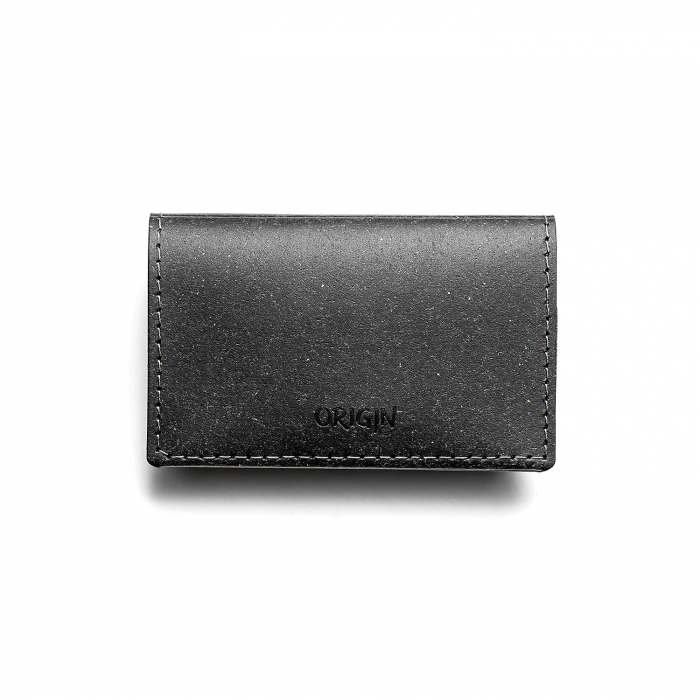 Pachet geanta  + port card din piele naturala reciclata, negru [7]